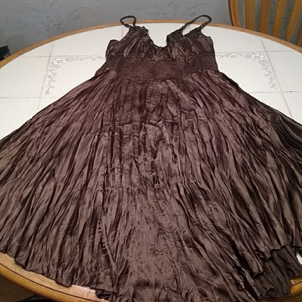 Size 10 Brown pleated dress.  276